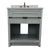 Bellaterra Home 400101-GYA-GYR 31" Single Sink Vanity in Gray Ash with Gray Granite, White Rectangle Sink, Front View