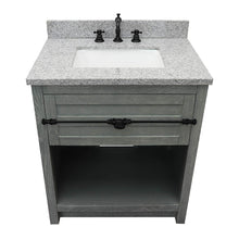 Load image into Gallery viewer, Bellaterra Home 400101-GYA-GYR 31&quot; Single Sink Vanity in Gray Ash with Gray Granite, White Rectangle Sink, Top Angled View