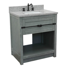 Load image into Gallery viewer, Bellaterra Home 400101-GYA-GYR 31&quot; Single Sink Vanity in Gray Ash with Gray Granite, White Rectangle Sink, Angled View