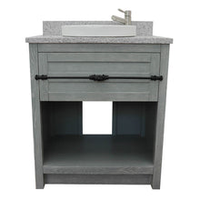 Load image into Gallery viewer, Bellaterra Home 400101-GYA-GYRD 31&quot; Single Sink Vanity in Gray Ash with Gray Granite, White Round Semi-Recessed Sink, Front View