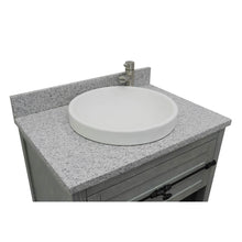 Load image into Gallery viewer, Bellaterra Home 400101-GYA-GYRD 31&quot; Single Sink Vanity in Gray Ash with Gray Granite, White Round Semi-Recessed Sink, Countertop and Sink