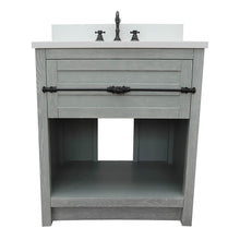 Load image into Gallery viewer, Bellaterra Home 400101-GYA-WEO 31&quot; Single Sink Vanity in Gray Ash with White Quartz, White Oval Sink, Front View
