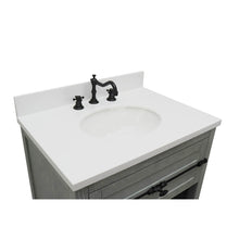 Load image into Gallery viewer, Bellaterra Home 400101-GYA-WEO 31&quot; Single Sink Vanity in Gray Ash with White Quartz, White Oval Sink, Countertop and Sink
