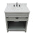 Bellaterra Home 400101-GYA-WEO 31" Single Sink Vanity in Gray Ash with White Quartz, White Oval Sink, Top Angled View