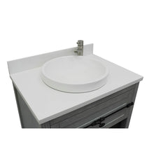 Load image into Gallery viewer, Bellaterra Home 400101-GYA-WERD 31&quot; Single Sink Vanity in Gray Ash with White Quartz, White Round Semi-Recessed Sink, Countertop and Sink