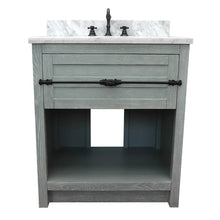 Load image into Gallery viewer, Bellaterra Home 400101-GYA-WMO 31&quot; Single Sink Vanity in Gray Ash with White Carrara Marble, White Oval Sink, Front View