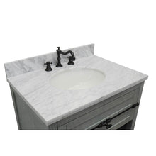 Load image into Gallery viewer, Bellaterra Home 400101-GYA-WMO 31&quot; Single Sink Vanity in Gray Ash with White Carrara Marble, White Oval Sink, Countertop and Sink