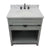 Bellaterra Home 400101-GYA-WMO 31" Single Sink Vanity in Gray Ash with White Carrara Marble, White Oval Sink, Top Angled View