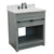 Bellaterra Home 400101-GYA-WMO 31" Single Sink Vanity in Gray Ash with White Carrara Marble, White Oval Sink, Angled View