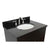 Bellaterra Home 400200-SB-BGO 31" Single Sink Vanity in Silvery Brown Ash with Black Galaxy Granite, White Oval Sink, Countertop and Sink