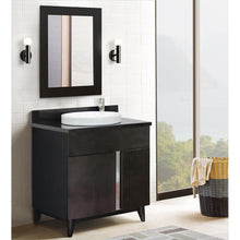 Load image into Gallery viewer, Bellaterra Home 400200-SB-BGRD 31&quot; Single Sink Vanity in Silvery Brown Ash with Black Galaxy Granite, White Round Semi-Recessed Sink, Bathroom Rendering