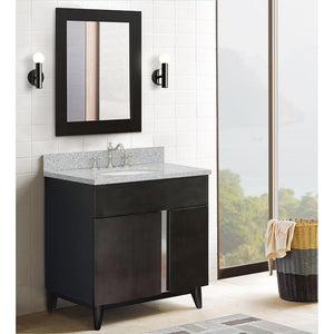 Bellaterra Home 400200-SB-GYO 31" Single Sink Vanity in Silvery Brown Ash with Gray Granite, White Oval Sink, Bathroom Rendering