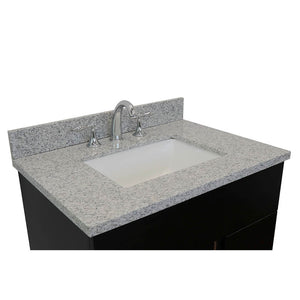 Bellaterra Home 400200-SB-GYR 31" Single Sink Vanity in Silvery Brown Ash with Gray Granite, White Rectangle Sink, Countertop and Sink
