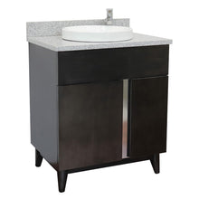 Load image into Gallery viewer, Bellaterra Home 400200-SB-GYRD 31&quot; Single Sink Vanity in Silvery Brown Ash with Gray Granite, White Round Semi-Recessed Sink, Angled View