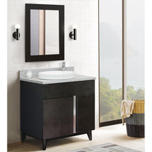 Load image into Gallery viewer, Bellaterra Home 400200-SB-GYRD 31&quot; Single Sink Vanity in Silvery Brown Ash with Gray Granite, White Round Semi-Recessed Sink, Bathroom Rendering