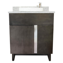 Load image into Gallery viewer, Bellaterra Home 400200-SB-GYRD 31&quot; Single Sink Vanity in Silvery Brown Ash with Gray Granite, White Round Semi-Recessed Sink, Front View