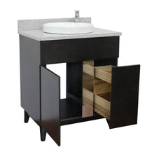 Load image into Gallery viewer, Bellaterra Home 400200-SB-GYRD 31&quot; Single Sink Vanity in Silvery Brown Ash with Gray Granite, White Round Semi-Recessed Sink, Open Door and Drawer