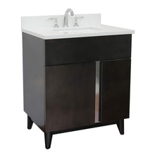 Load image into Gallery viewer, Bellaterra Home 400200-SB-WER 31&quot; Single Sink Vanity in Silvery Brown Ash with White Quartz, White Rectangle Sink, Angled View