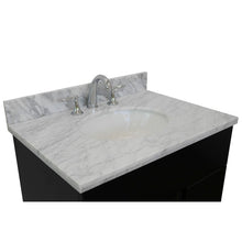 Load image into Gallery viewer, Bellaterra Home 400200-SB-WMO 31&quot; Single Vanity in Silvery Brown Ash with White Carrara Marble, White Oval Sink, Countertop and Sink