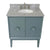 Bellaterra Home 400400-AB-GYO 31" Single Sink Vanity in Aqua Blue with Gray Granite, White Oval Sink, Top Angled View