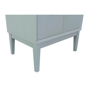 Bellaterra Home 400400-AB-GYO 31" Single Sink Vanity in Aqua Blue with Gray Granite, White Oval Sink, Legs