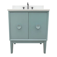 Load image into Gallery viewer, Bellaterra Home 400400-AB-WER 31&quot; Single Sink Vanity in Aqua Blue with White Quartz, White Rectangle Sink, Front View