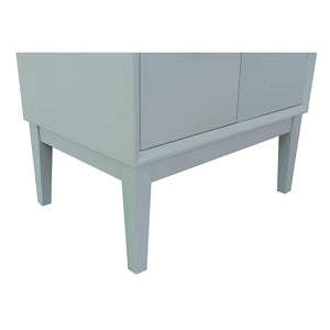 Bellaterra Home 400400-AB-WMR 31" Single Sink Vanity in Aqua Blue with White Carrara Marble, White Rectangle Sink, Legs
