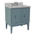 Bellaterra Home 400400-AB-WMR 31" Single Sink Vanity in Aqua Blue with White Carrara Marble, White Rectangle Sink, Angled View
