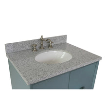Load image into Gallery viewer, Bellaterra Home 400400-CAB-AB-GYO 31&quot; Single Wall Mounted Vanity in Aqua Blue with Gray Granite, White Oval Sink, Countertop and Sink