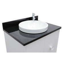 Load image into Gallery viewer, Bellaterra Home 400400-CAB-WH-BGRD 31&quot; Single Wall Mount Vanity in White with Black Galaxy Granite, White Round Semi-Recessed Sink, Countertop and Sink