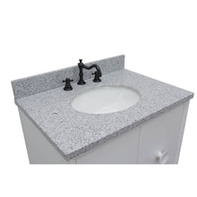 Load image into Gallery viewer, Bellaterra Home 400400-CAB-WH-GYO 31&quot; Single Wall Mount Vanity in White with Gray Granite, White Oval Sink, Countertop and Sink