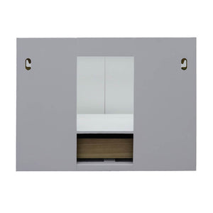 Bellaterra Home 400400-CAB-WH-GYO 31" Single Wall Mount Vanity in White with Gray Granite, White Oval Sink, Back View