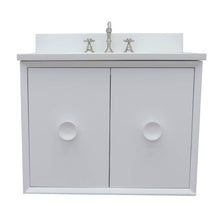 Load image into Gallery viewer, Bellaterra Home 400400-CAB-WH-WER 31&quot; Single Wall Mount Vanity in White with White Quartz, White Rectangle Sink, Front View