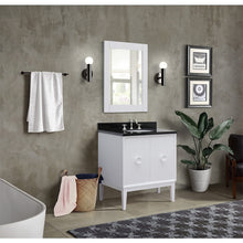 Load image into Gallery viewer, Bellaterra Home 400400-WH-BGO 31&quot; Single Vanity in White with Black Galaxy Granite, White Oval Sink, Bathroom Rendering