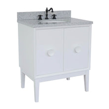 Load image into Gallery viewer, Bellaterra Home 400400-WH-GYO 31&quot; Single Vanity in White with Gray Granite, White Oval Sink, Angled View