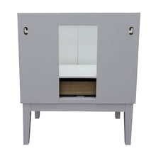 Load image into Gallery viewer, Bellaterra Home 400400-WH-GYO 31&quot; Single Vanity in White with Gray Granite, White Oval Sink, Back View