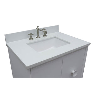 Bellaterra Home 400400-WH-WER 31" Single Vanity in White with White Quartz, White Rectangle Sink, Countertop and Sink