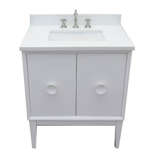 Load image into Gallery viewer, Bellaterra Home 400400-WH-WER 31&quot; Single Vanity in White with White Quartz, White Rectangle Sink, Top Angled View
