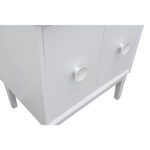 Bellaterra Home 400400-WH-WER 31" Single Vanity in White with White Quartz, White Rectangle Sink, Door Knobs