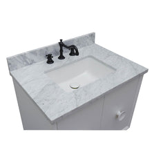 Load image into Gallery viewer, Bellaterra Home 400400-WH-WMR 31&quot; Single Vanity in White with White Carrara Marble, White Rectangle Sink, Countertop and Sink