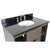 Bellaterra Home 400502-CAB-LY-BGO 37" Single Wall Mount Vanity in Gray Linen with Black Galaxy Granite, White Oval Sink, Countertop and Sink