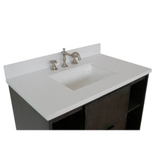 Load image into Gallery viewer, Bellaterra Home 400502-CAB-LY-WER 37&quot; Single Wall Mounted Vanity in Gray Linen with White Quartz, White Rectangle Sink, Countertop and Sink
