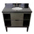 Bellaterra Home 400502-LY-BGO 37" Single Vanity in Gray Linen with Black Galaxy Granite, White Oval Sink, Top Angled View