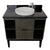 Bellaterra Home 400502-LY-BGRD 37" Single Vanity in Gray Linen with Black Galaxy Granite, White Round Semi-Recessed Sink