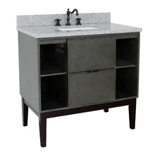 Load image into Gallery viewer, Bellaterra Home 400502-LY-GYR 37&quot; Single Vanity in Gray Linen with Gray Granite, White Rectangle Sink