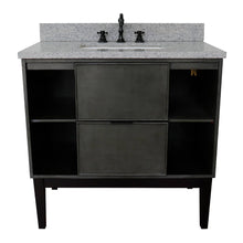 Load image into Gallery viewer, Bellaterra Home 400502-LY-GYR 37&quot; Single Vanity in Gray Linen with Gray Granite, White Rectangle Sink