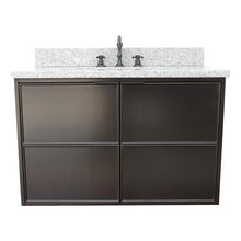 Load image into Gallery viewer, Bellaterra Home 400503-CAB-CP-GYR 37&quot; Single Wall Mounted Vanity in Cappuccino with Gray Granite, White Rectangle Sink