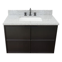 Load image into Gallery viewer, Bellaterra Home 400503-CAB-CP-GYR 37&quot; Single Wall Mounted Vanity in Cappuccino with Gray Granite, White Rectangle Sink