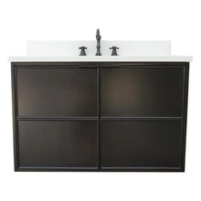 Load image into Gallery viewer, Bellaterra Home 400503-CAB-CP-WER 37&quot; Single Wall Mounted Vanity in Cappuccino with White Quartz, White Rectangle Sink