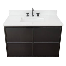 Load image into Gallery viewer, Bellaterra Home 400503-CAB-CP-WER 37&quot; Single Wall Mounted Vanity in Cappuccino with White Quartz, White Rectangle Sink
